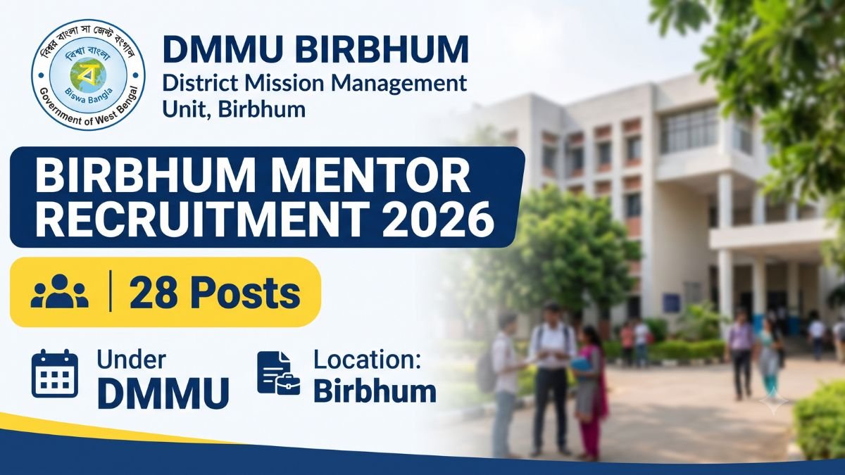 Birbhum Mentor Recruitment 2026 - 28 Posts DMMU
