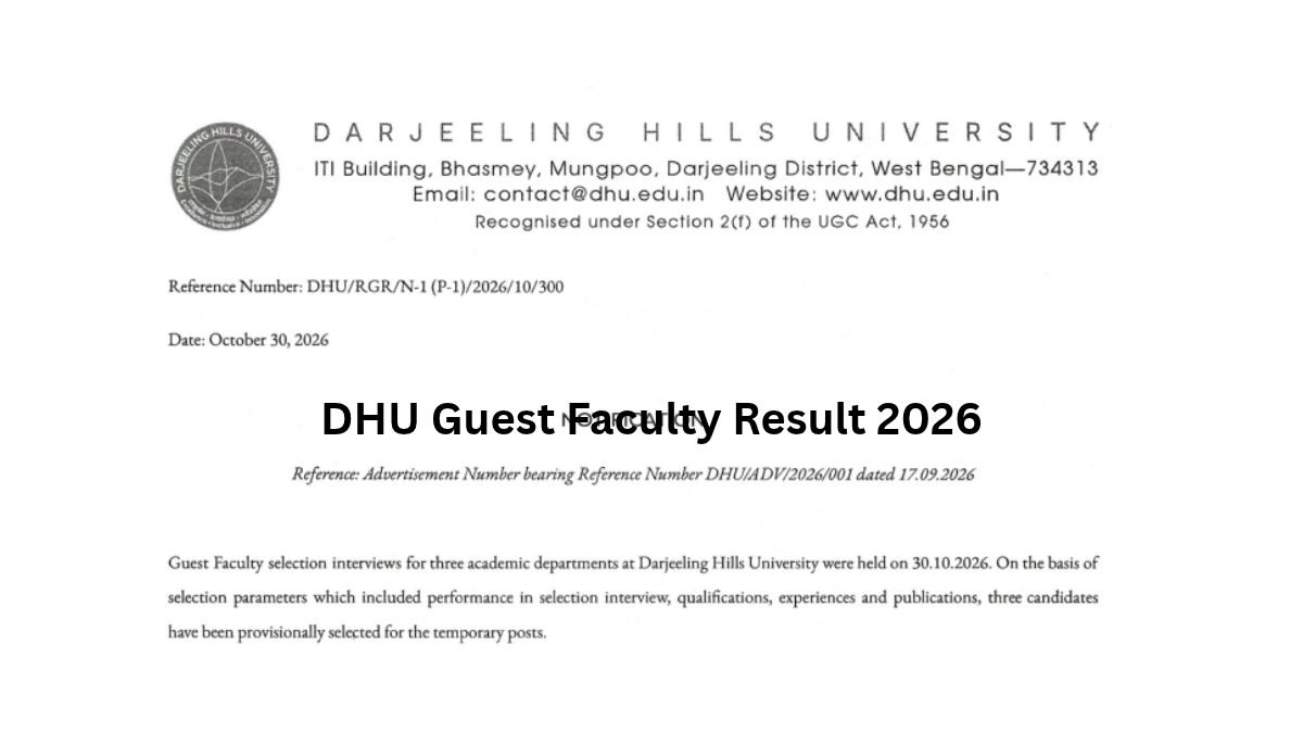 DHU Guest Faculty Result 2026 Released - Provisional