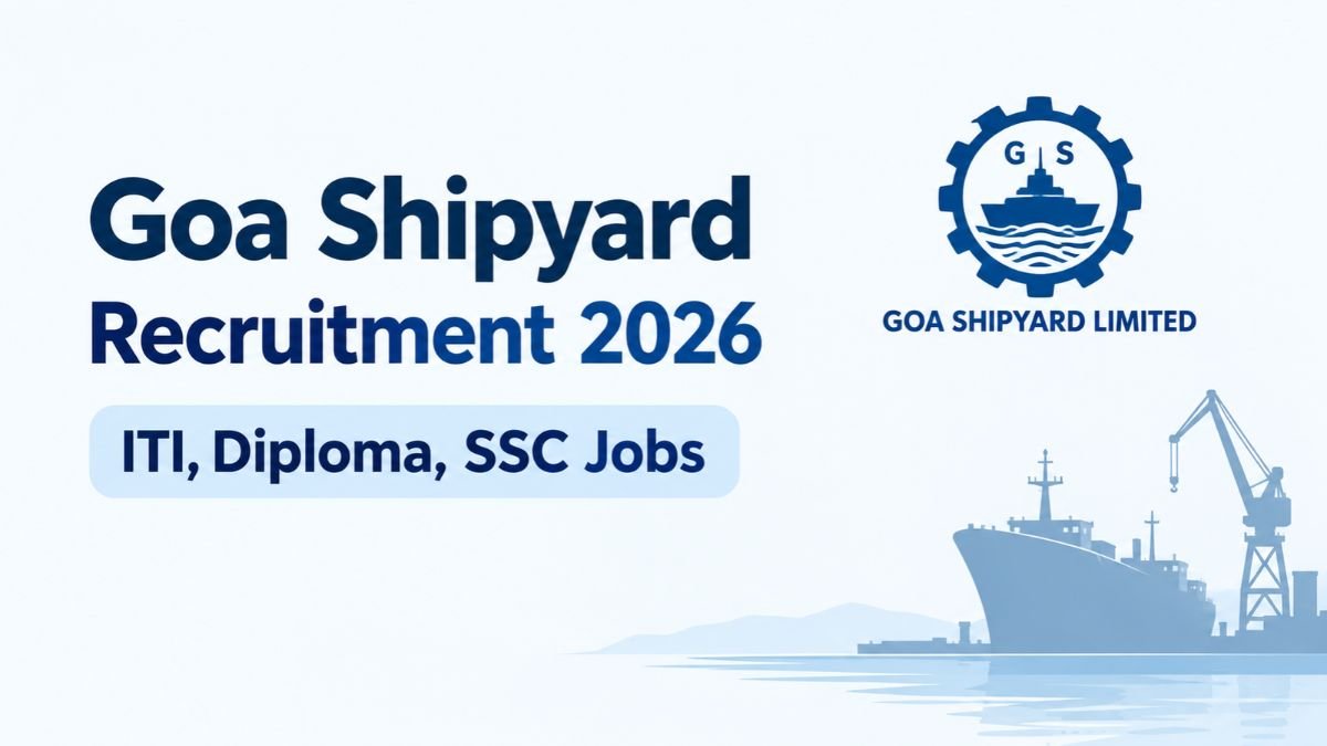 Goa Shipyard Recruitment 2026 ITI, Diploma, SSC Jobs