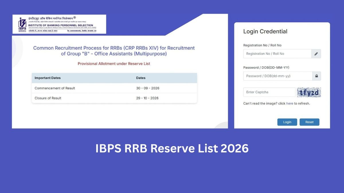 IBPS RRB Reserve List 2026 Check Allotment at ibps.in