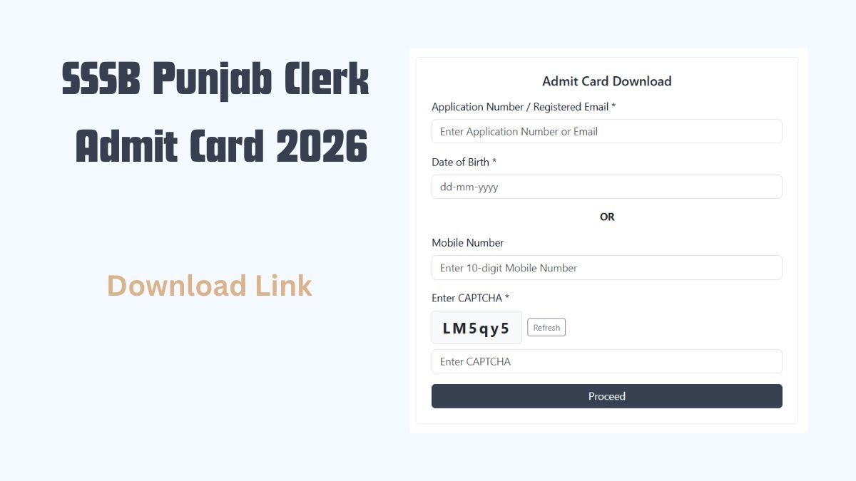 SSSB Punjab Clerk Admit Card 2026 Released Download Link