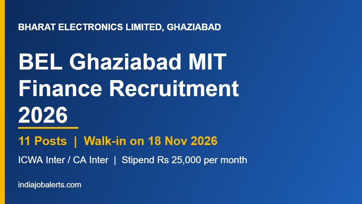 BEL Ghaziabad MIT Finance Recruitment 2026 walk-in interview notice