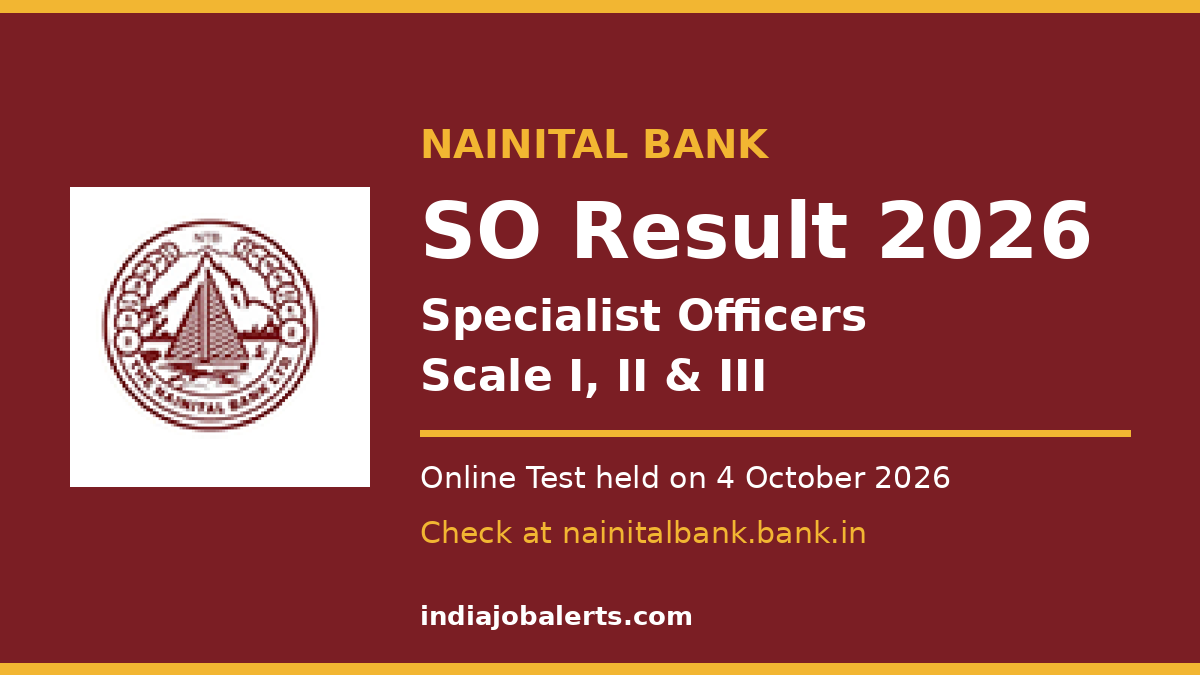 Nainital Bank SO Result 2026 for Specialist Officers Scale I, II and III