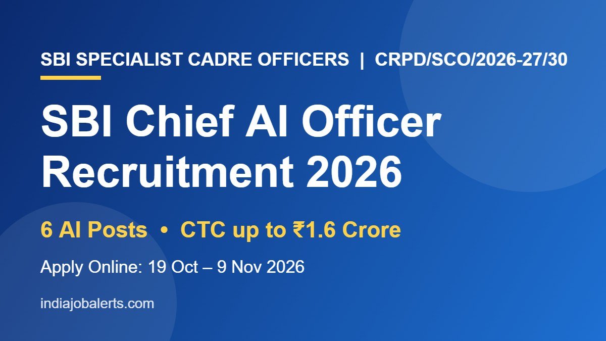 SBI Chief AI Officer recruitment 2026 notification for 6 AI posts
