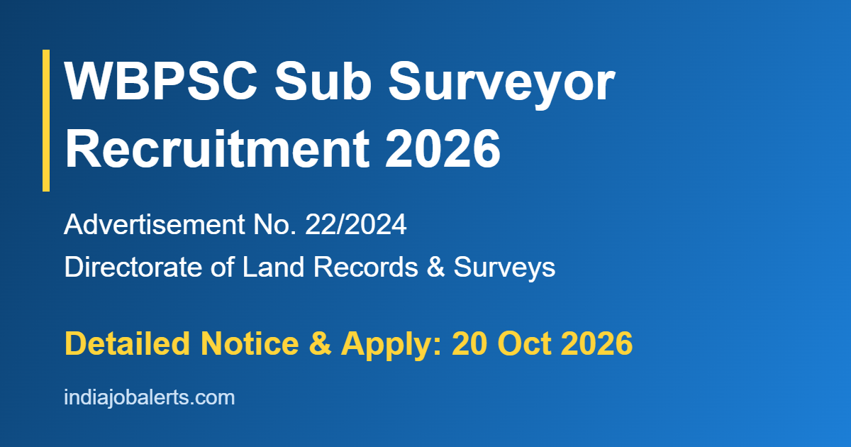WBPSC Sub Surveyor Recruitment 2026 notice banner